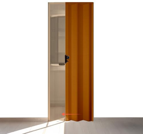 AVILIA Porta a Soffietto Noce Venato 85x215 cm con Inserti in PS – Chiusura Magnetica, in PVC Resistente per Interni – Design Elegante e Salvaspazio