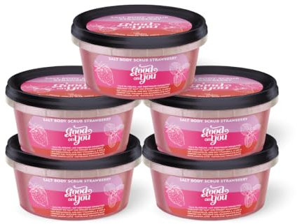 Good on you - Erbeer Body Scrub - Salz Öl Peeling für trockene und beanspruchte Haut - Körper Peeling - Sauna - Hand - Duschpeeling - 3er Pack