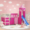 WKIEQACO Betten & Zubehör, Bett- und Bettgestell-Zubehör, Vorhänge für Hochbett mit Turm, Rosa, Polyester