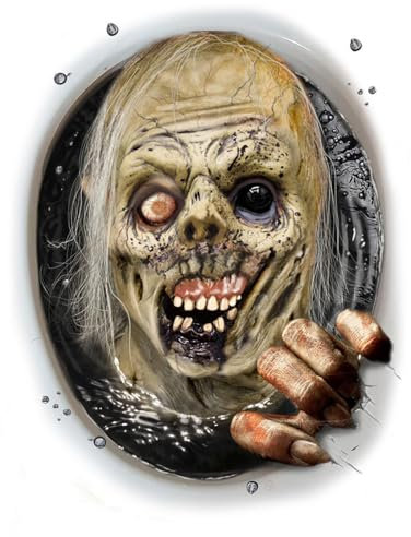 FIESTAS GUIRCA | Decoración WC Zombie (30x40 cm) - Adorno de Pared, Puerta y Ventana para Fiestas de Halloween y Celebraciones de Terror - Ideal para Ambientes Espeluznantes - Multicolor