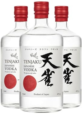 Tenjaku Japanese Vodka 70cl x 3 Bottles | 40% ABV | Distilled from Yamada Nishiki Rice | Birch & Bamboo Charcoal Filtered | Smooth & Subtly Sweet | IWSC Gold Award 2024 | Vodka Gift