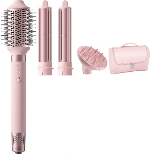 MESCOMB 5-in-1 Hairstyler & Airstyler mit Ionen Föhn & Auto-Lockenstab Set | Professionelles Styling, Volumen, Locken & Trocknen ohne Hitzeschäden – Mit Diffusor & Reisetasche
