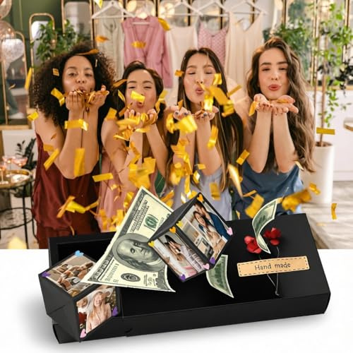 DIY Konfetti Überraschung Geld Geschenkbox, Mehrschichtige Interaktive Aktivität Geschenkbox für Geburtstag, Jahrestag, Valentinstag