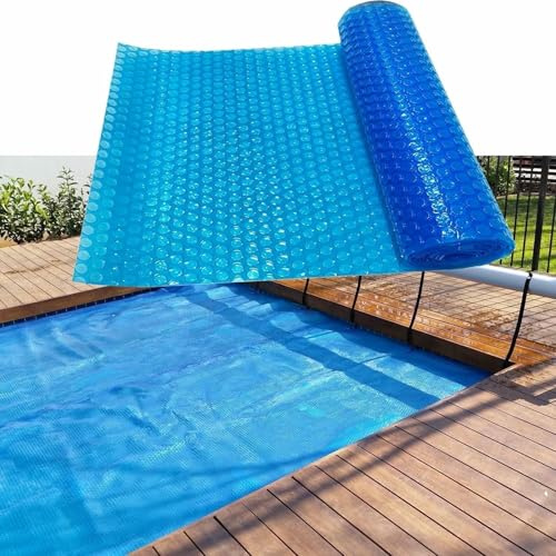 GTHTUHFD Dustproof Pool Protector Swimming Pool Cover 10Ft - 32Ft Rectangle, Blue Rectangular Square Swimming Pool, Solar Blanket Heating Bubble Cover -1,Blue-2.5m x 3m (8ftx10ft)