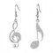 Musik Note baumeln Ohrring für Damen, Hypoallergen Rose Gold und Silber plattiert Tropfen Ohrring mit Kristall-Schmuck-Geschenk für Freunde (Versilbert)