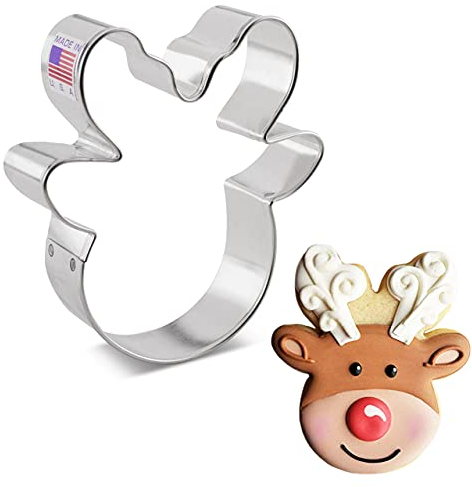 Ann Clark Cookie Cutters Flour Box Bakery Ausstechform mit Rentierkopf, 10,2 cm
