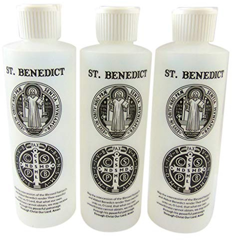 St. Benedict Holy Water Bottle with Dispel the Devil Devotion Set of Three
