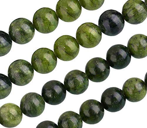 Natürliche Edelstein Perlen Taiwan Jade Mattiert Gefrostet und Poliert Rund 4mm 6mm 8mm 10mm Grün Set Lose Schmuckstein Schmuckperlen Schmuckdesign Bastelzubehör Perlenkette (10mm, 12 Stück Poliert)