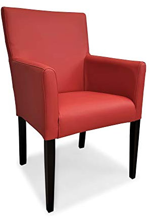 Quattro Meble Rote Ledersessel Echtleder Esszimmerstühle Kross Arm Extra rotes Leder Siegelstein Stühle Lederstühle Sessel mit Armlehnen Echt Leder Esszimmer Stuhl