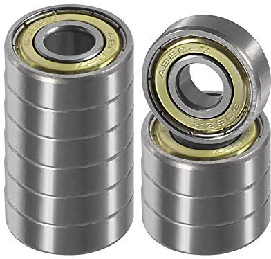 ALMOCN 10 Stück 608ZZ Rillenkugellager 608 ZZ Metalldichtungslager Double Shield 8 x 22 x 7 mm für 3D-Drucker RepRap-Rad Skateboard-Kugellager