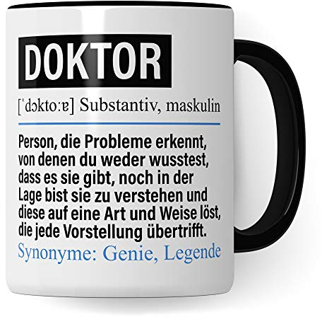 Tasse Doktor lustig, Doktor Geschenk, Spruch Doktorand Doktortitel Kaffeebecher Geschenkidee, Kaffeetasse Beruf Doktorarbeit Promotion Promovieren Teetasse Dissertation Becher