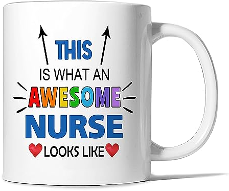 Awesome Nurse Mug - Risk-A Designs, This is What an Awesome Nurse Looks Like Mug, Thank You Gift, Nurse Gift, Student Nurse Gift, keyworker Gift, Appreciation Gift