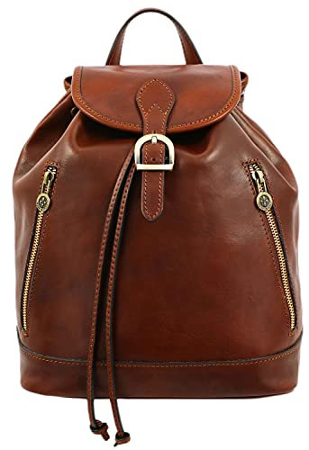 Time Resistance Leder Rucksack für Damen - Handgefertigt in Italien - 100% Lederrucksack - Vintage Rucksack Damen groß - Damentaschen