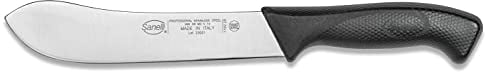 Sanelli Linea Skin Coltello Scimitarra Larga XL, Acciaio Inox, Nero, Lunghezza lama 20 cm.