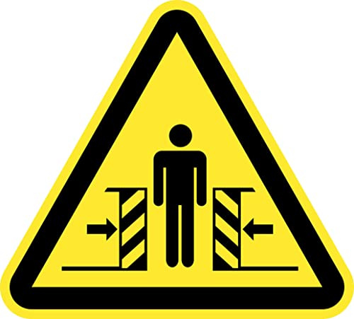 Selbstklebendes Warnschild für Gefahrentür, 12 Stück, 7 cm, gelbe Dreiecksaufkleber (7 cm, automatische Tür)