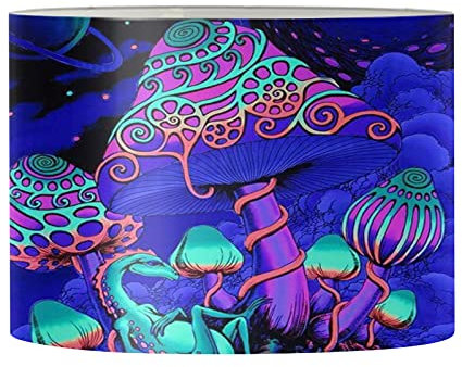 Jeiento Abat-jour moderne et tendance, motif champignons de la forêt, abat-jour de style rétro avec araignée, fait à la main