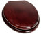 Bath Décor 5Q1R2-16AB Solid Oak Traditional Design Toilet Seat Metal Hinges, Mahogany with Antique Brass