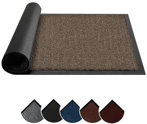 Circle of trust Dirt Trapper Door mats Indoor & Outdoor Brown 40x60cm Doormat - Non Slip Rubber Back Floor Mat - Super Absorbent Heavy Duty Door Mat, Washable Door Mat Barrier Mat