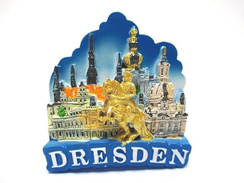 Dresden Magnet Frauenkirche Poly Glanzlack Souvenir Germany (470)