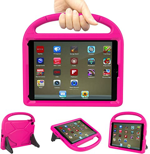 TrendGate iPad 9,7 Hülle für Kinder - Leichte Stoßfeste Schutzhülle Mit Griff und Ständer für iPad 6./5. Generation, Air, Air 2, Pro 9,7 Zoll Tablet - Rosa
