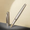 Hongdian 6013 Silver General Fountain Pen, Iridium Gold-silver Medium Nib Solid Metal Writing Pen with Metal Case