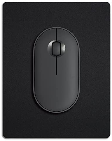 Cyanbone Petit tapis de souris noir pour souris sans fil et ordinateur portable, avec base en caoutchouc antidérapant et surface imperméable, 14 x 17 cm