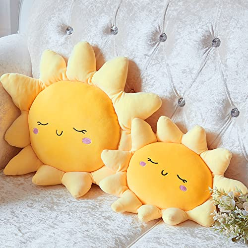 Juexica 2 Pcs Sun Pillow Sunshine Plush, 13.7 Inch, 23.6 Inch, Yellow