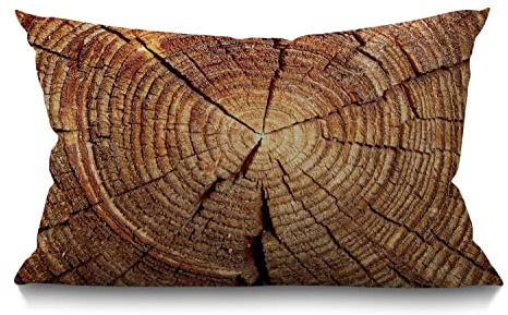 BGBDEIA Wooden Cushion Cover Custom Wood Grain Pattern Cotton Linen Decorative Rectangular Throw Pillow Cover Pillowcase for Sofa and Bed Couch 12X20 30 x 50 cm