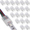 RUNCCI-YUN 20 Stück LED Strip Connector 4 polig 10mm, LED lötfrei Streifenverbinder,4Pin Verbindungskabel Verbinder, Für 10mm 4 Polig RGB 5050 LED Strip 5V 12V 24V(transparent)