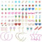 Dochais 50 Paar Ohrring Set, Ohrstecker für Frauen, Edelstahl Post niedliche Tiere Star Ball Faux Perle CZ Ohrringe Set, Für Frauen Mädchen