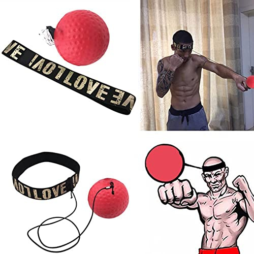 GLIMDA Box-Reflexball, Box-Trainingsball, Boxball mit Stirnband, Geschwindigkeitstraining, geeignet für Erwachsene/Kinder, beste Boxausrüstung für Training, Hand-Augen-Koordination und Fitness