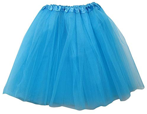 SUNTRADE 3-lagiger Tüllrock, Ballerina, Tutu, Tanzrock, Mädchen und Damen, Blau, M/L