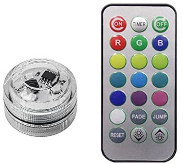 Ailan Wireless Adhesive LED Ambient Light Remote Control Roof with Battery Colorful Night Lights Lamp Aquarium Decoration, 1 light