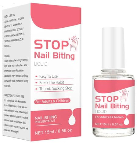 Anti-Nail Biting Polish for Kids & Adults | Stop Biting Nails Permanently with Bitter Taste Formula | Water-Resistant, Plant-Based & Easy Apply | 15ml 3-Month Solution
