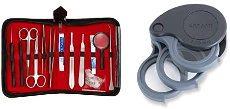 Motorenfamilie Medical/Prestige Medical Deluxe Anatomie dissektions-set & Carson TriView 5x/10x/15x Taschenlupe mit Kombinationslinsen und Schutzhülle