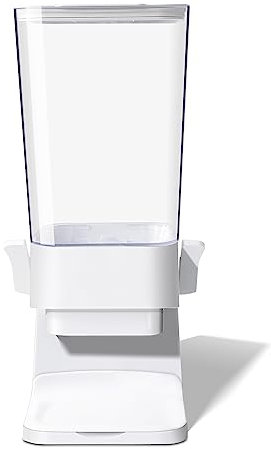 Cereal Dispenser Countertop, 5L Cereal Containers Storage Dispenser for Pantry, Large Dry Food Cereal Dispenser, Not Easy to Crush Cereal, Can Hold Oatmeal, Candy, Snack, Grain, Pet Food (White, 1Pc)