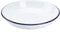 Premium Quality Traditional Enamel White Blue Trim Rice Pasta Plate, Bowl, Dinnerware - Round Pie, Soup, Mixing, Deep Dish Tableware Crockery (18cm)