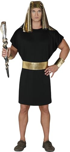FIESTAS GUIRCA | Ägyptisches Kostüm für Erwachsene - Tunika, Kopfbedeckung, Armbänder und Gürtel - Pharao und Kaiser Kostüme für Halloween, Karneval und Themenpartys - Ideal für Männer