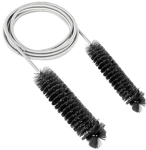 155cm Rohrbürste, Schlauchbürste, Abflussbürste, Flexible Reinigungsbürste, Multifunktionale Weiche Reinigungsbürste, Aquarium Reinigungsbürste, für Rohre mit Schmalem Abflussloch(Schwarz)
