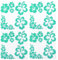 GORGECRAFT 4 Blatt Hawaii-Hibiskusblüten-Autoaufkleber Türkisfarbener Laser-Autoaufkleber Sonnenschutz Reflektierend Selbstklebend Autozubehör Automobil-Außendekoration Für SUV Laptop
