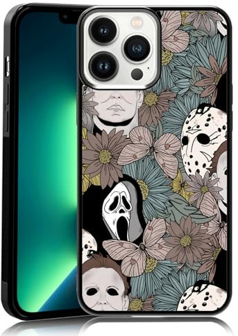 MMYAJT Horror Flowers Scary Phone Case Fit for iPhone 13 Pro Max, TPU iPhone Case Shockproof Ghostface Fashion Design Phone Cover Gift for Boy Girl Men Women