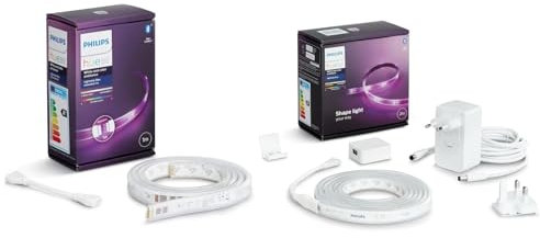 Philips Hue LED Lightstrip Plus intérieur 2 m + rallonge 1 m – éclairage connecté RGBW compatible Bluetooth et Hue Bridge