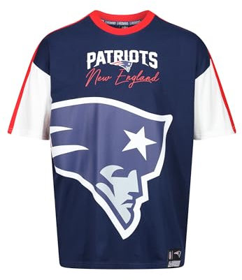 Recovered -NFL- New England Patriots 'Oversized' Cut and Sew T-Shirt Navy XXL