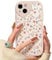 NITITOP Compatible for iPhone 14 Case Cute Flower Floral Leaf with Love Lens Bumper Protector for Girls Women Soft TPU Shockproof Protective Girly - Colour Flower