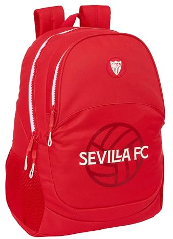 safta Sevilla FC Schulrucksack für Kinder, ideal für Kinder verschiedener Altersgruppen, bequem und vielseitig, Qualität und Widerstandsfähigkeit, 32 x 16 x 44 cm, Rot, rot, Estándar, Casual