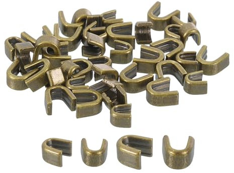 QUARKZMAN 40Pcs Embouts de Curseur à Glissière - #3#5 Forme en U pour Arrêter les Fermetures Éclair des Sacs, Manteaux, Vestes, Ton Bronze (20 Pièces de Chaque Taille)