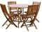 Garden Gear 4 Person Acacia Wood Dining Set Outdoor Patio Lawn Conservatory Dining 5 Piece Set Foldable Wooden Table & Chairs No Assembly Required