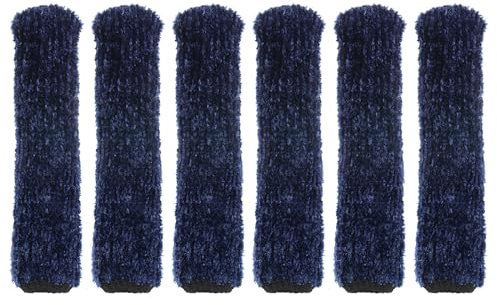 sourcing map 6Pcs Door Handle Covers, Plush Knitted Anti-Scald Door Knob Protector Door Knob Cover for Hot Doors and Cold Doors, Navy Blue