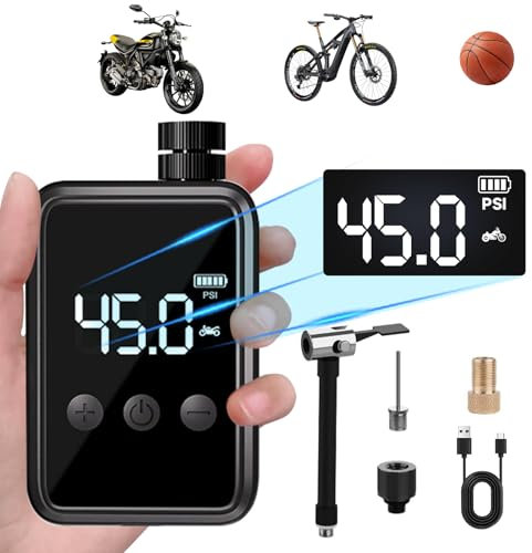 MIOLOE Electric Mini Bike Pump - 150PSI, Cordless, Rechargeable, Presta & Schrader Valve for Bicycle,E-Bikes,Motorcycle,Ball