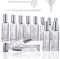 HDCRYSTALGIFTS 12 Stück klare Glaszerstäuber-Sprayflaschen 10ml leer nachfüllbar für Parfüm ätherisches Öl, verpackt mit Trichtern Pipetten-Spender